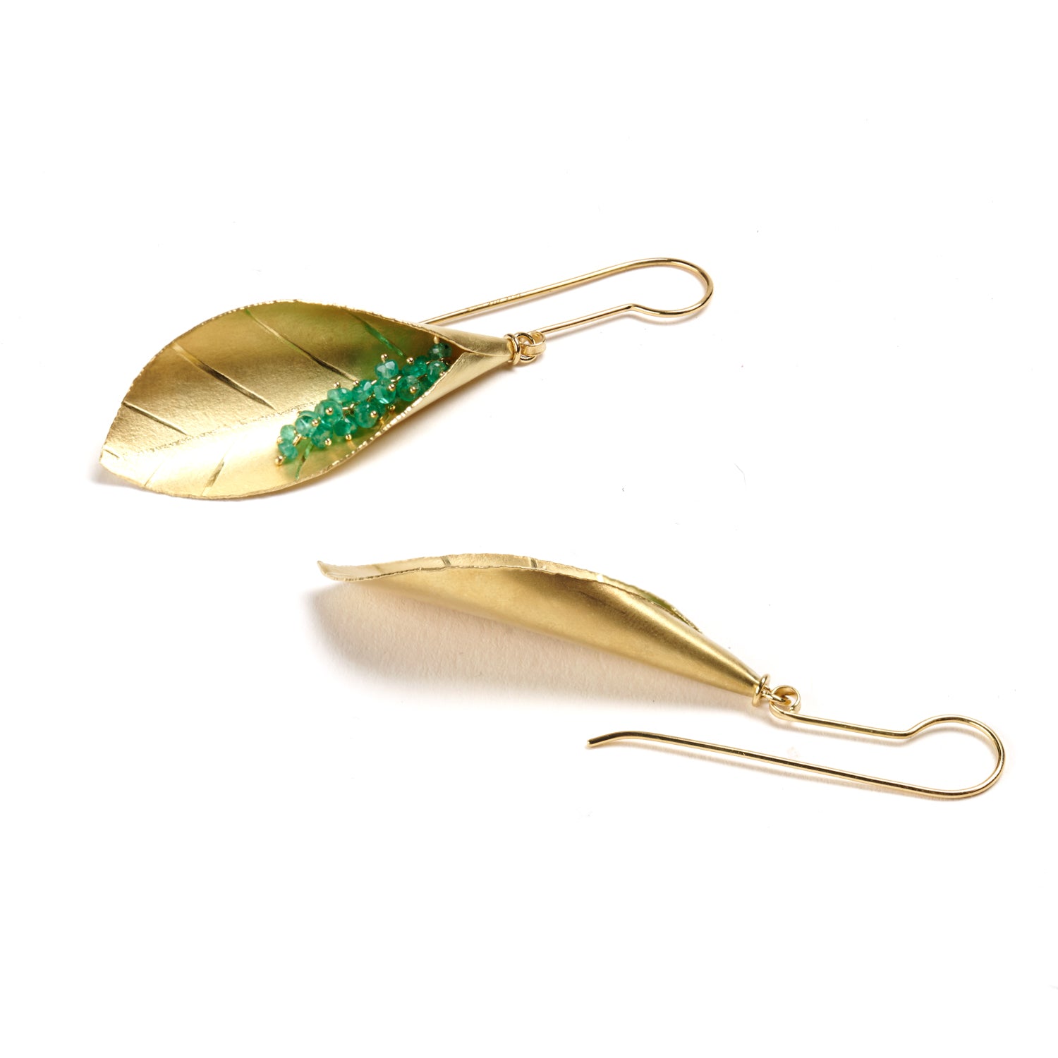 Curled Leaf Drop Earrings