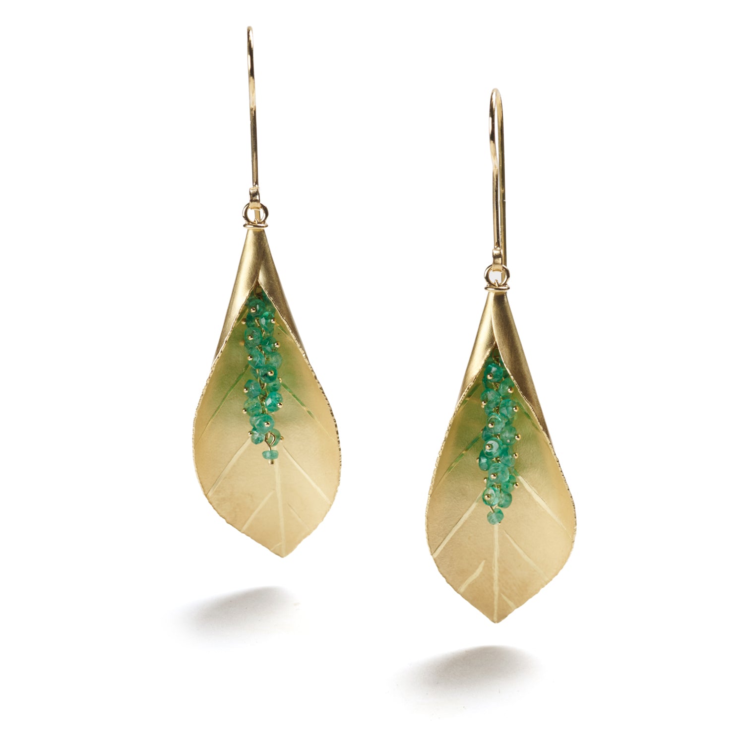 Curled Leaf Drop Earrings