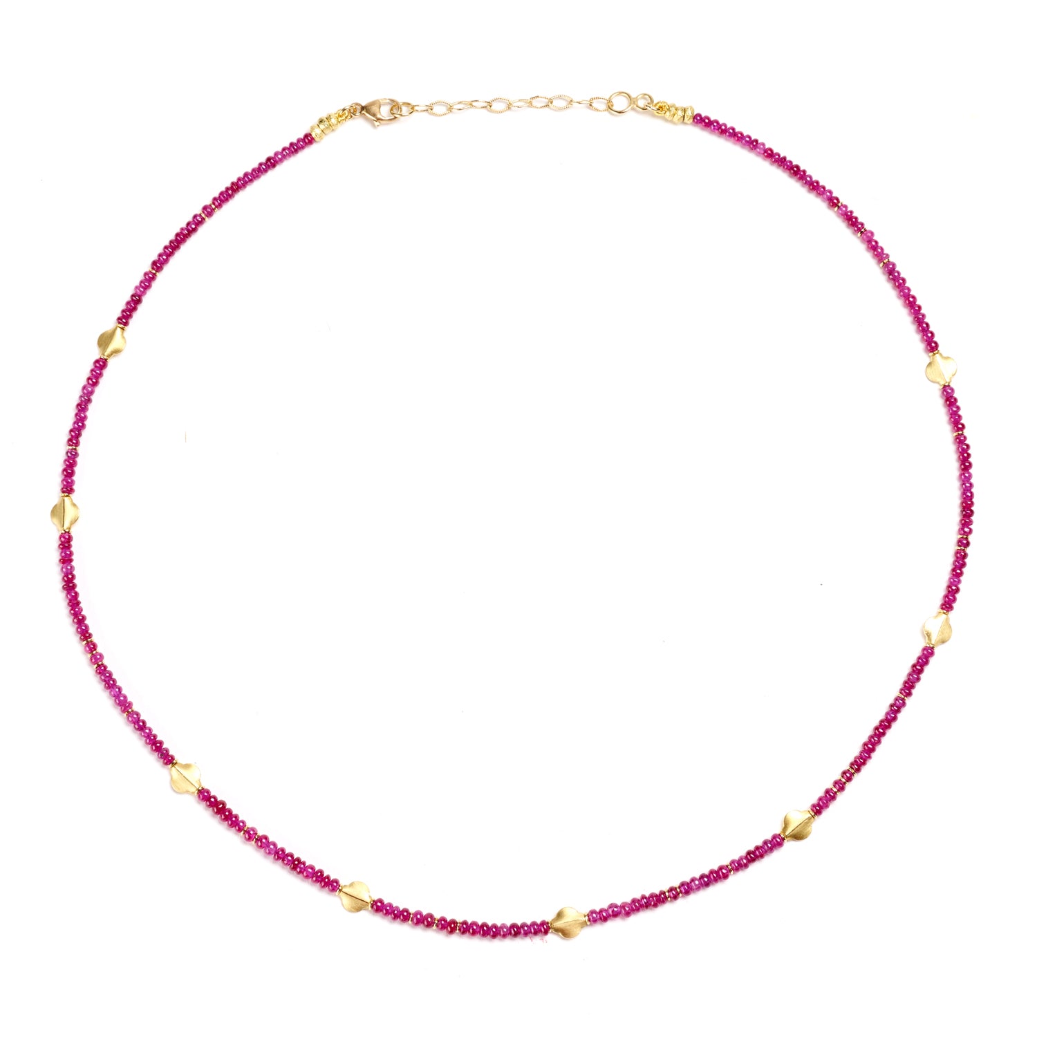 Ruby & Gold Blossom Necklace