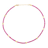 Ruby & Gold Blossom Necklace