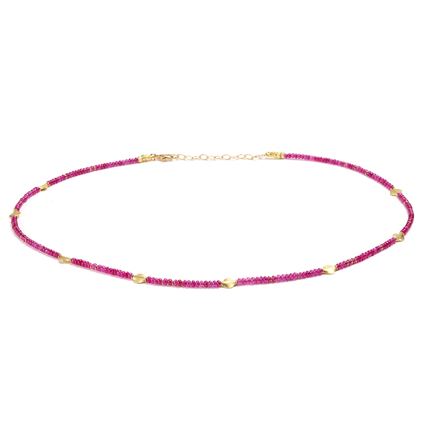 Ruby & Gold Blossom Necklace