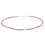 Ruby & Gold Blossom Necklace