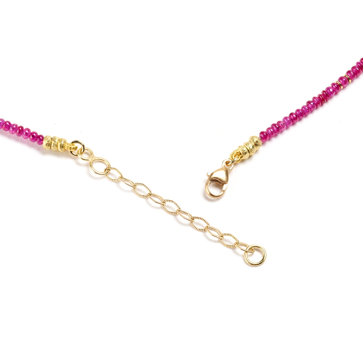 Ruby & Gold Blossom Necklace