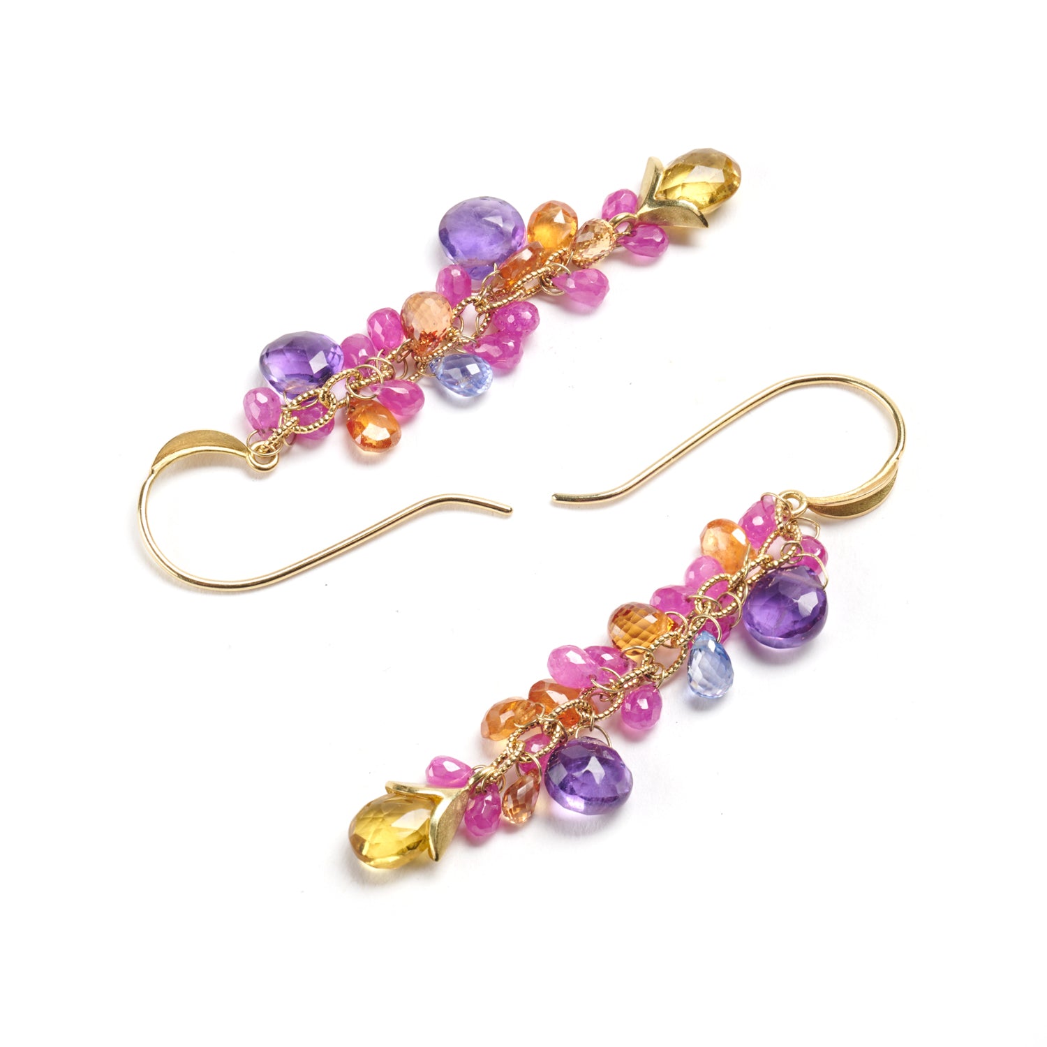 Long Briolette Cluster Earrings