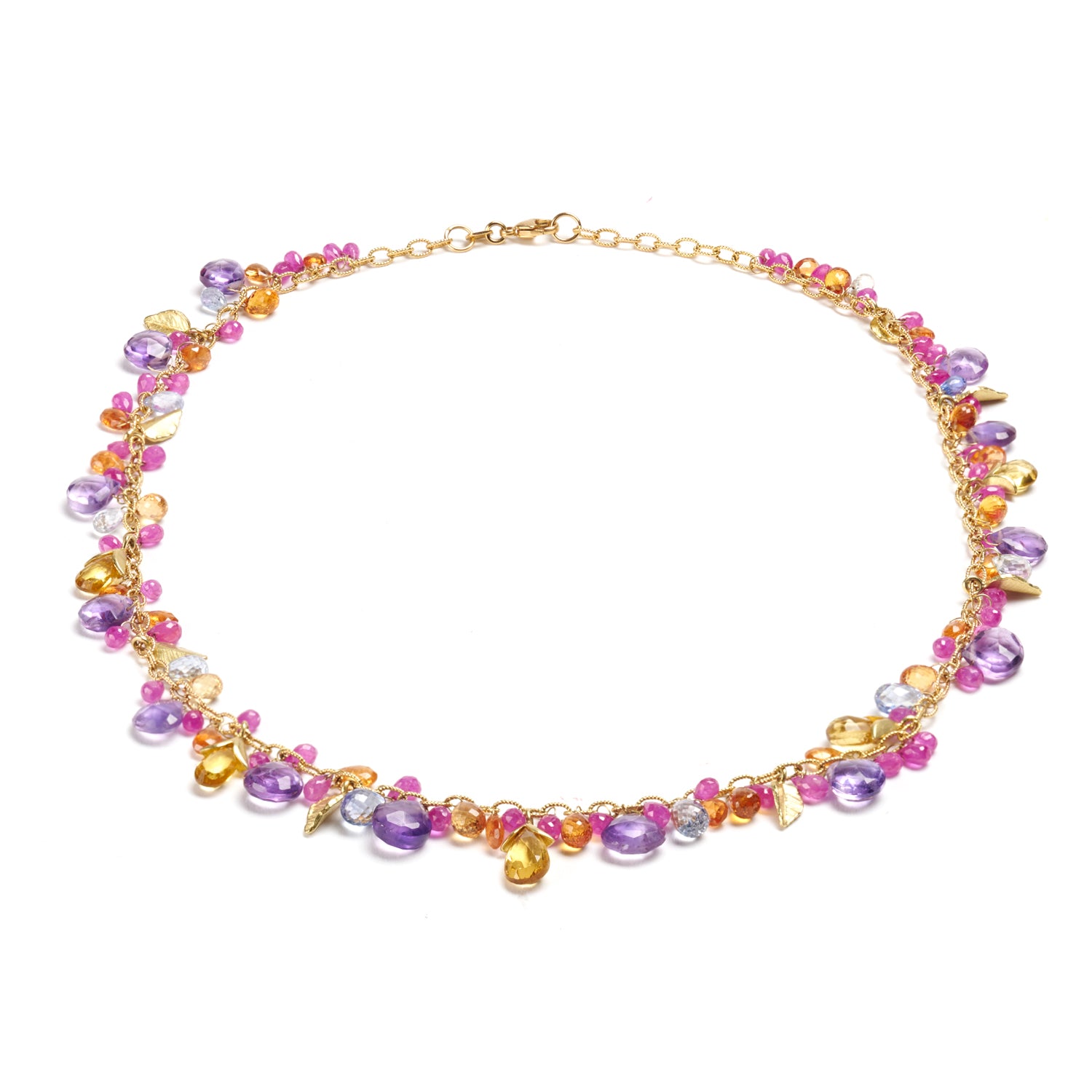 Sapphire Briolette Cluster Necklace