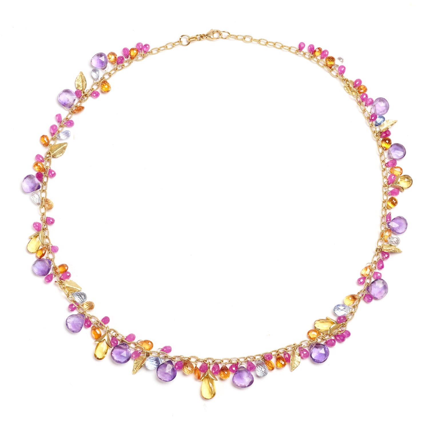 Sapphire Briolette Cluster Necklace
