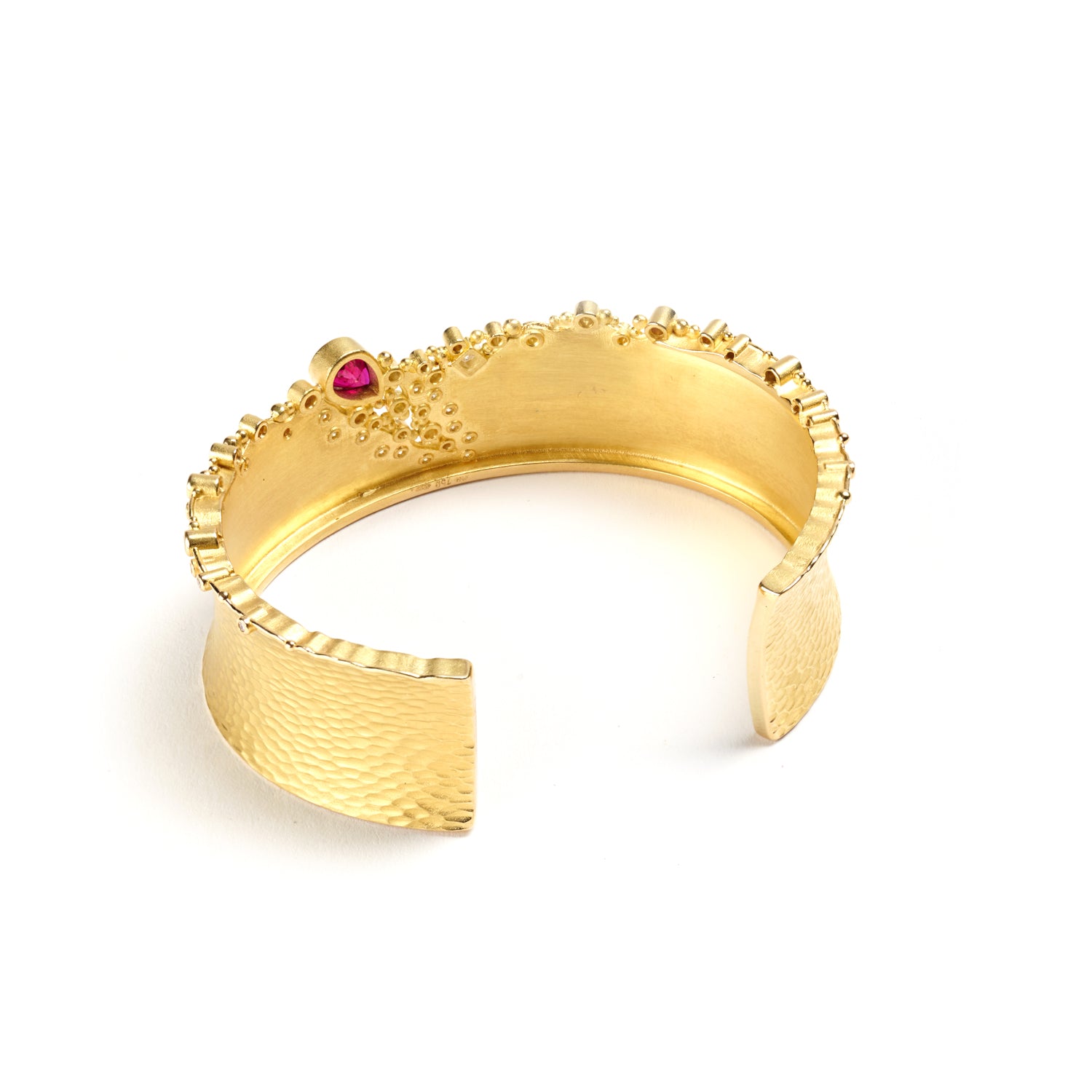 Ruby & Carved Glacier Cuff