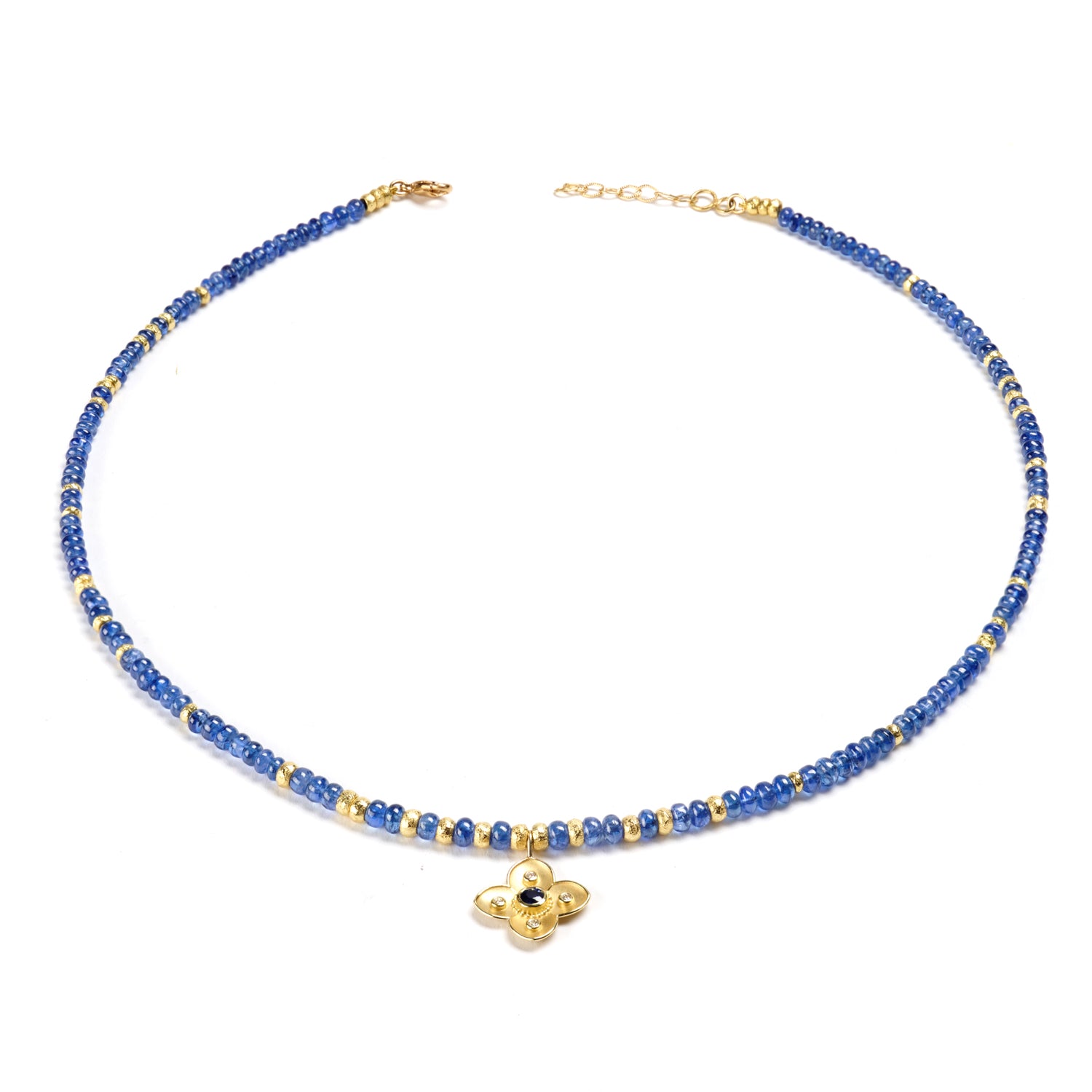 Sapphire & Dogwood Bead Necklace
