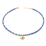 Sapphire & Dogwood Bead Necklace