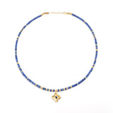Sapphire & Dogwood Bead Necklace