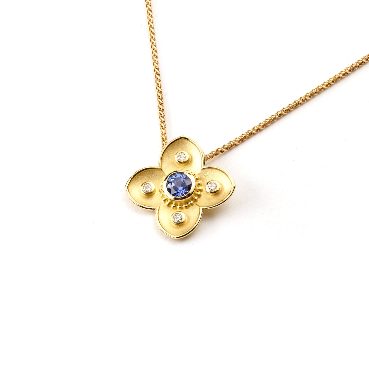 Gold Dogwood Pendant Necklace
