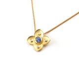 Gold Dogwood Pendant Necklace