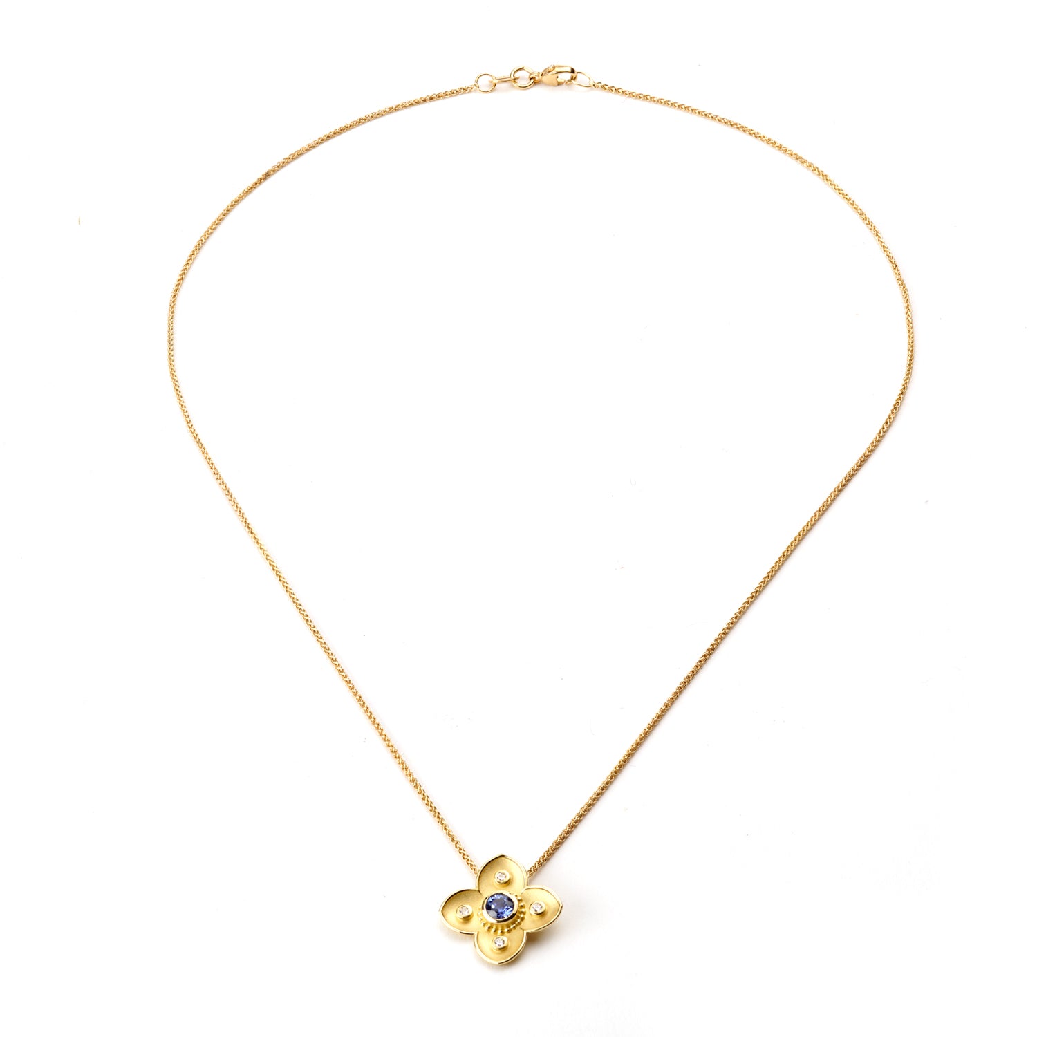 Gold Dogwood Pendant Necklace
