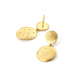 Golden Double Petal Earrings
