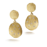Golden Double Petal Earrings