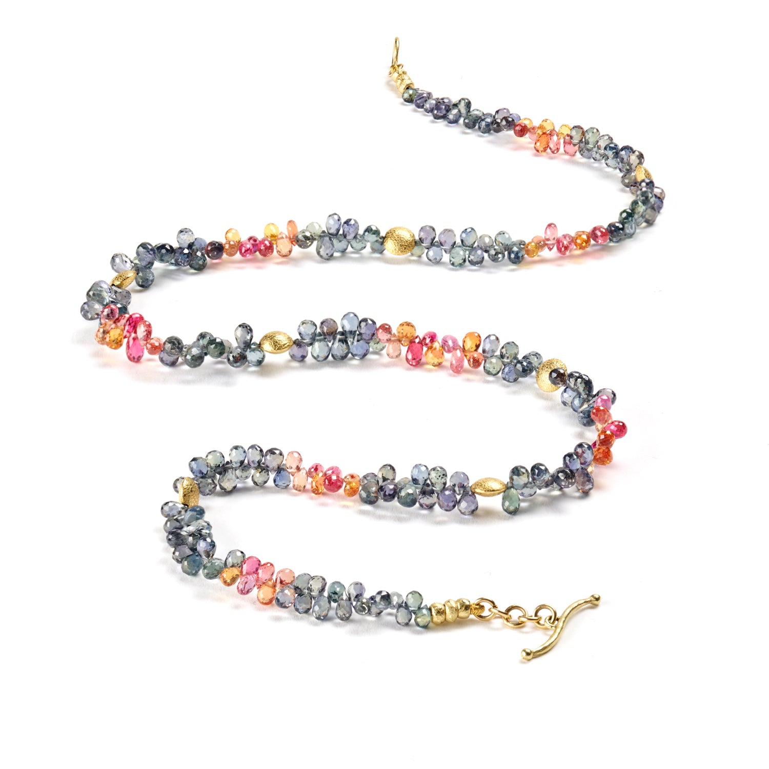 Long Sapphire Briolette Necklace