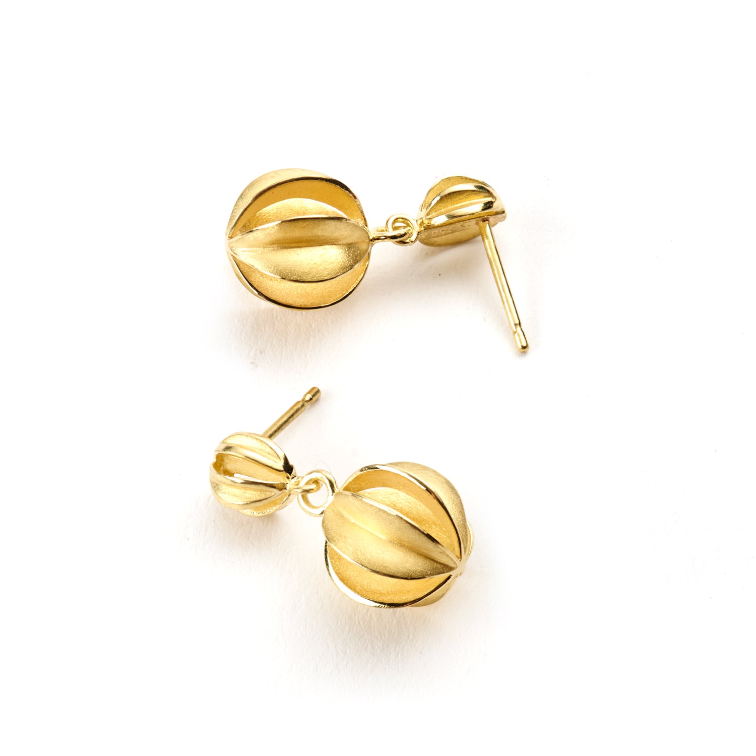 Leaf Ball Drop Earrings