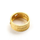 Carved Glacier Ring with Brown Diamonds