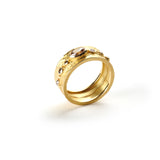 Carved Glacier Ring with Brown Diamonds