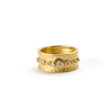 Carved Glacier Ring with Petite Brown Diamonds