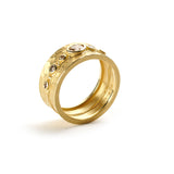 Carved Glacier Ring with Petite Brown Diamonds
