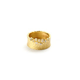 Carved Glacier Ring with White Diamonds