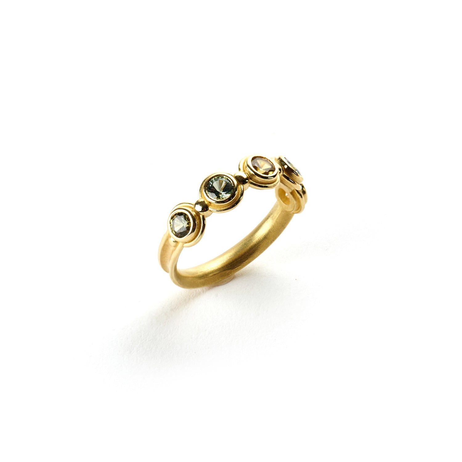 Mixed Sapphire & Brown Diamond Band
