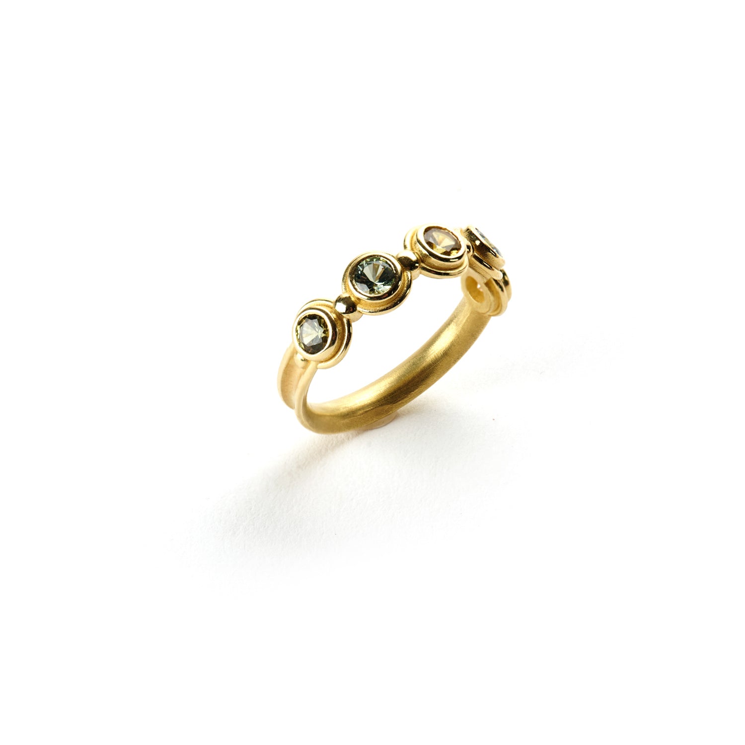 Mixed Sapphire & Brown Diamond Band