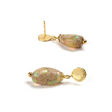 Opal & Gold Petal Earrings