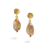 Opal & Gold Petal Earrings