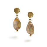 Opal & Gold Petal Earrings
