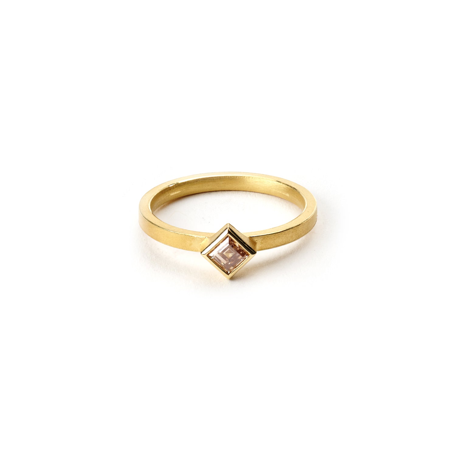 Square Brown Diamond Ring