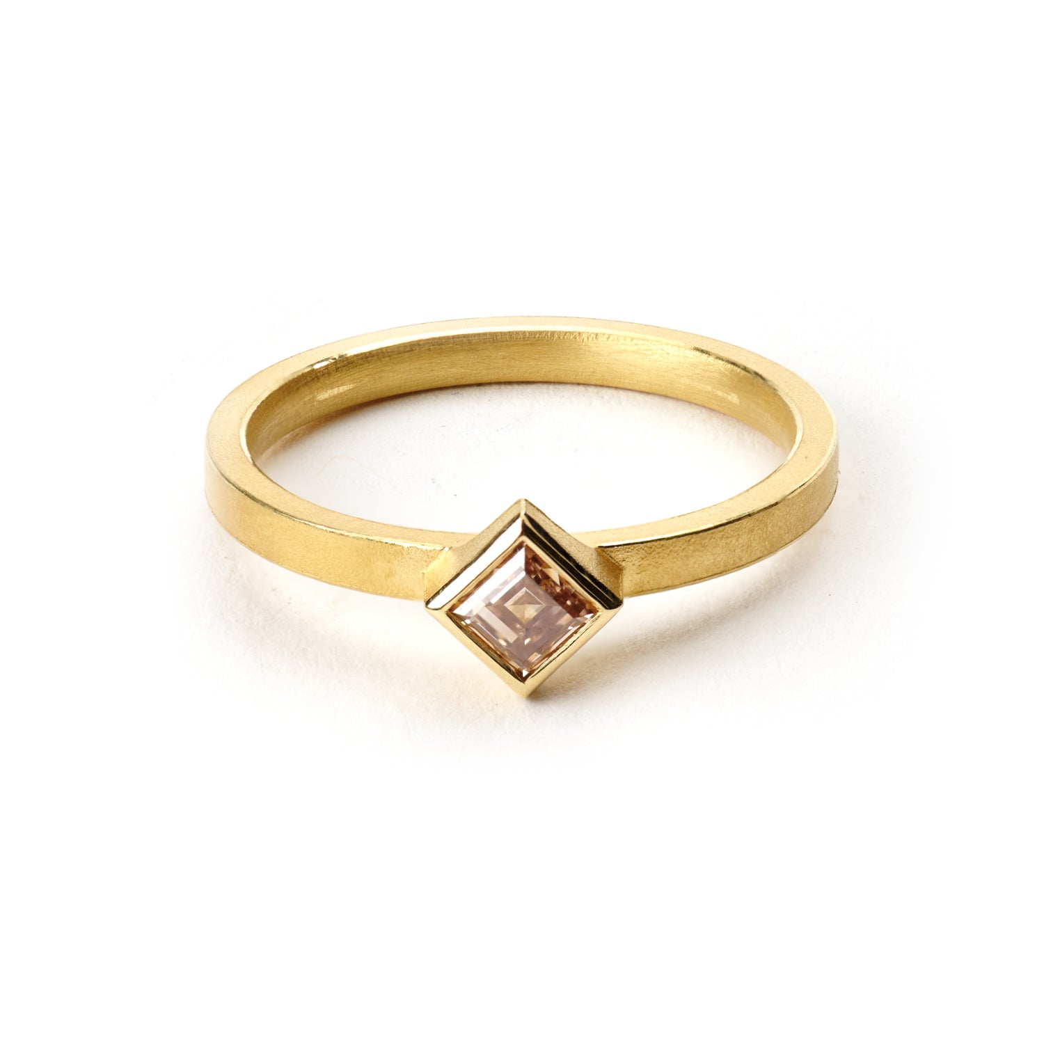 Square Brown Diamond Ring