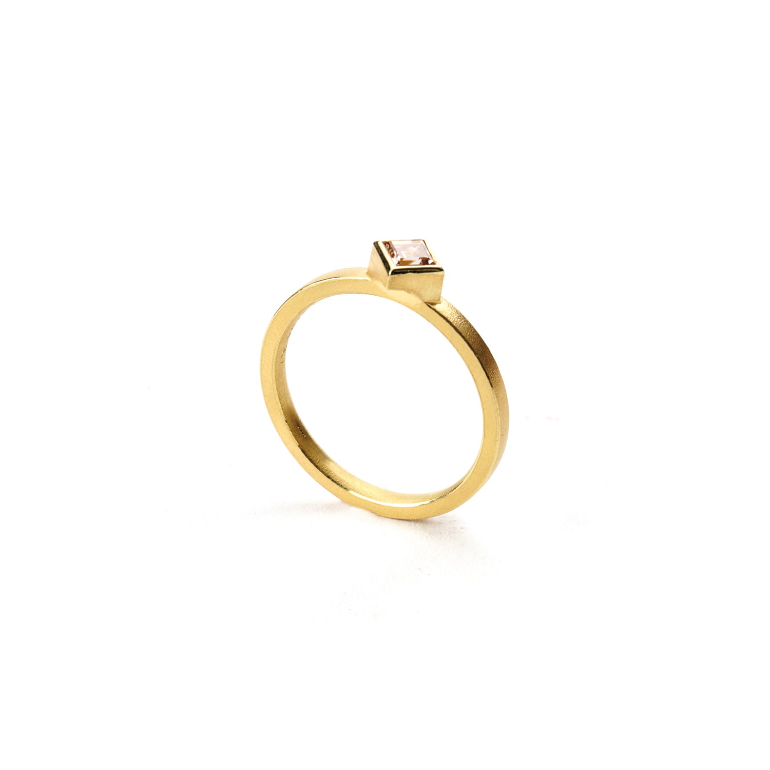 Square Brown Diamond Ring