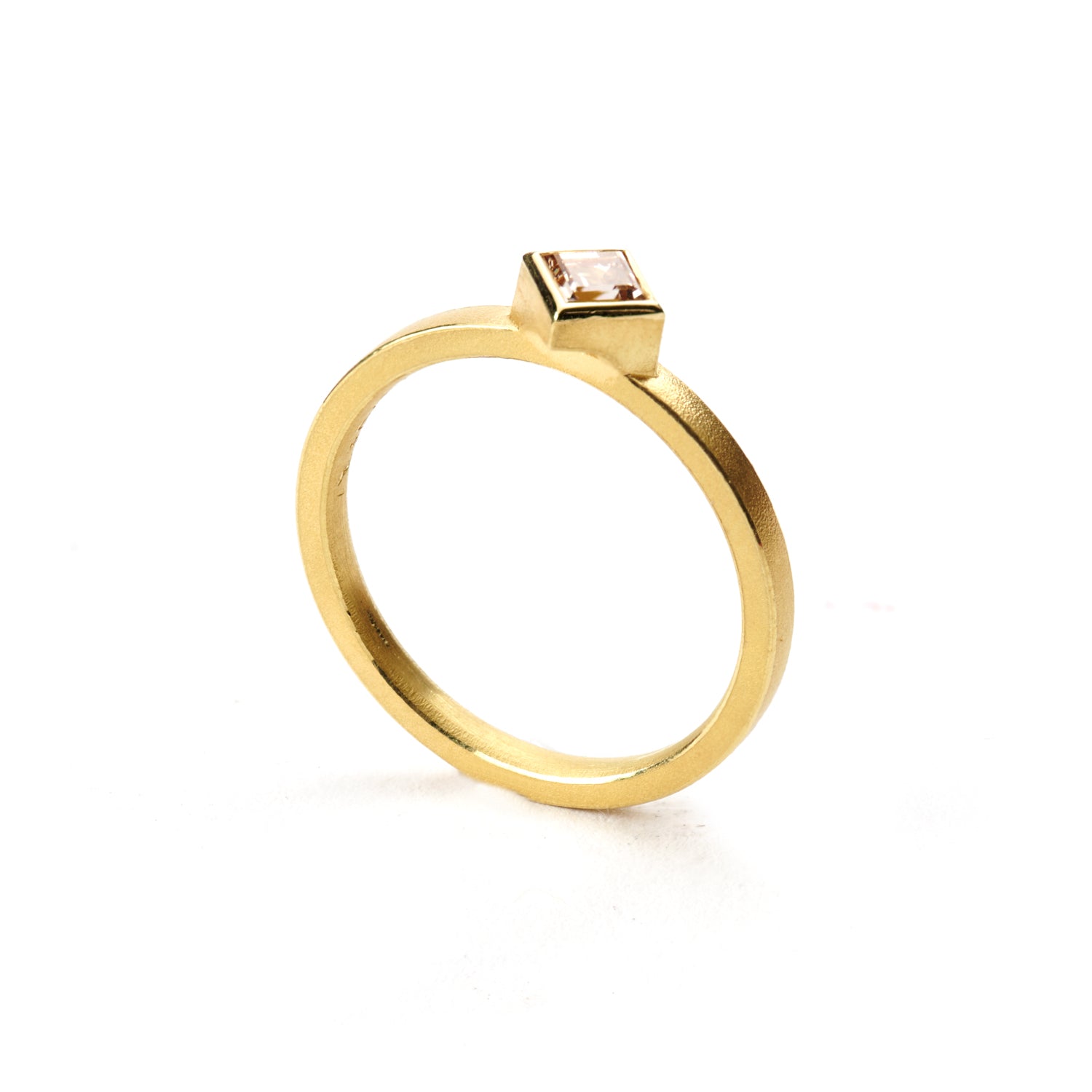 Square Brown Diamond Ring