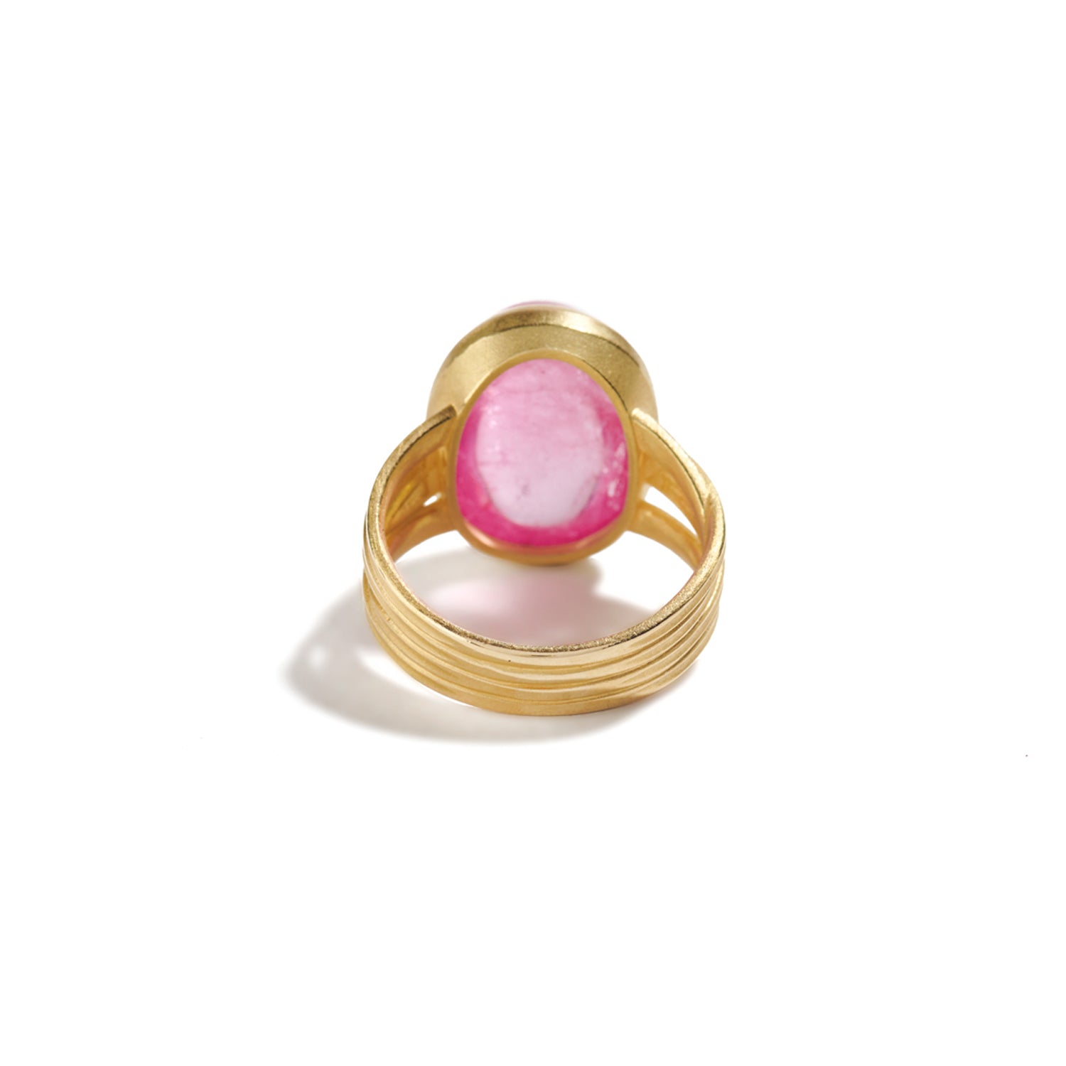 Oval Pink Tourmaline Ring in Gold