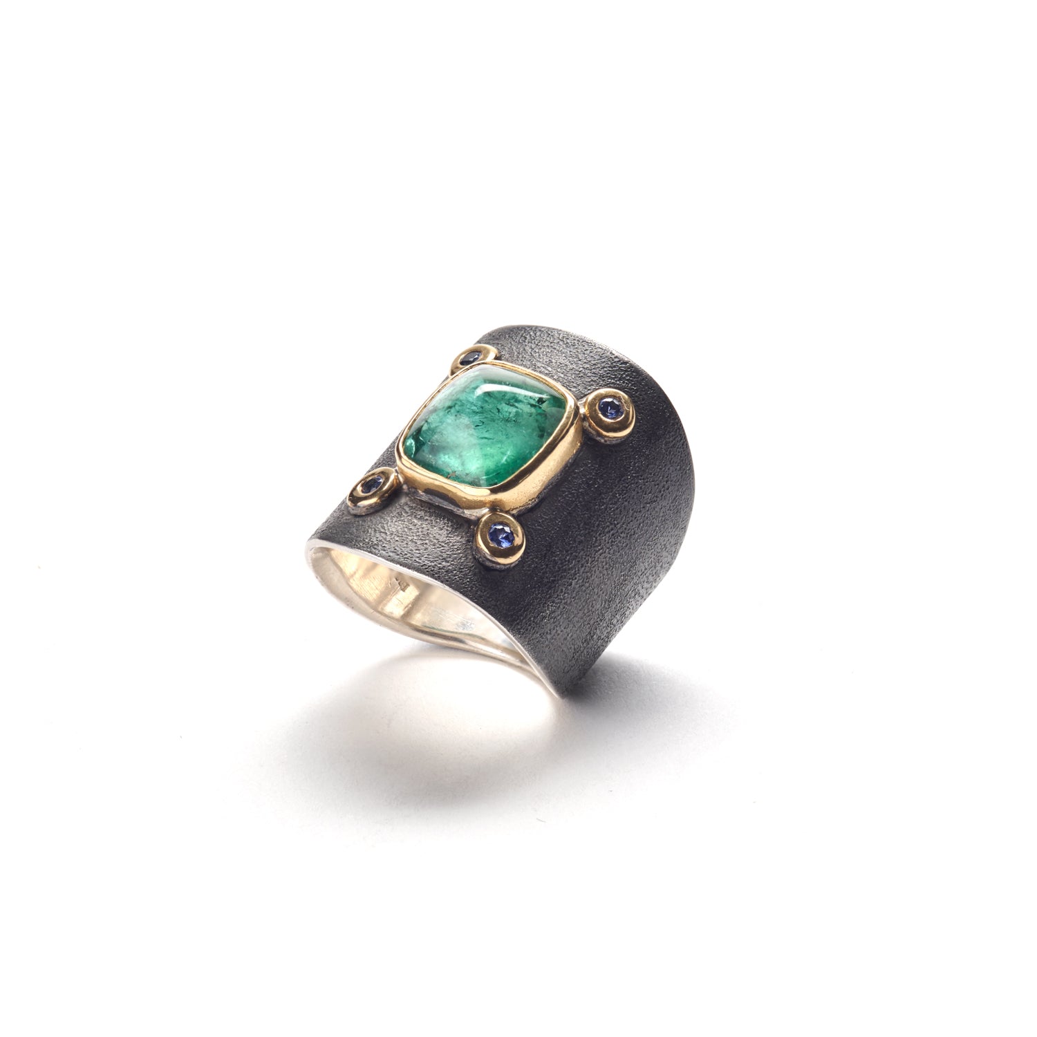 Pyramid Indicolite Tourmaline Ring
