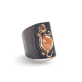 Mandarin Garnet and Sapphire Ring