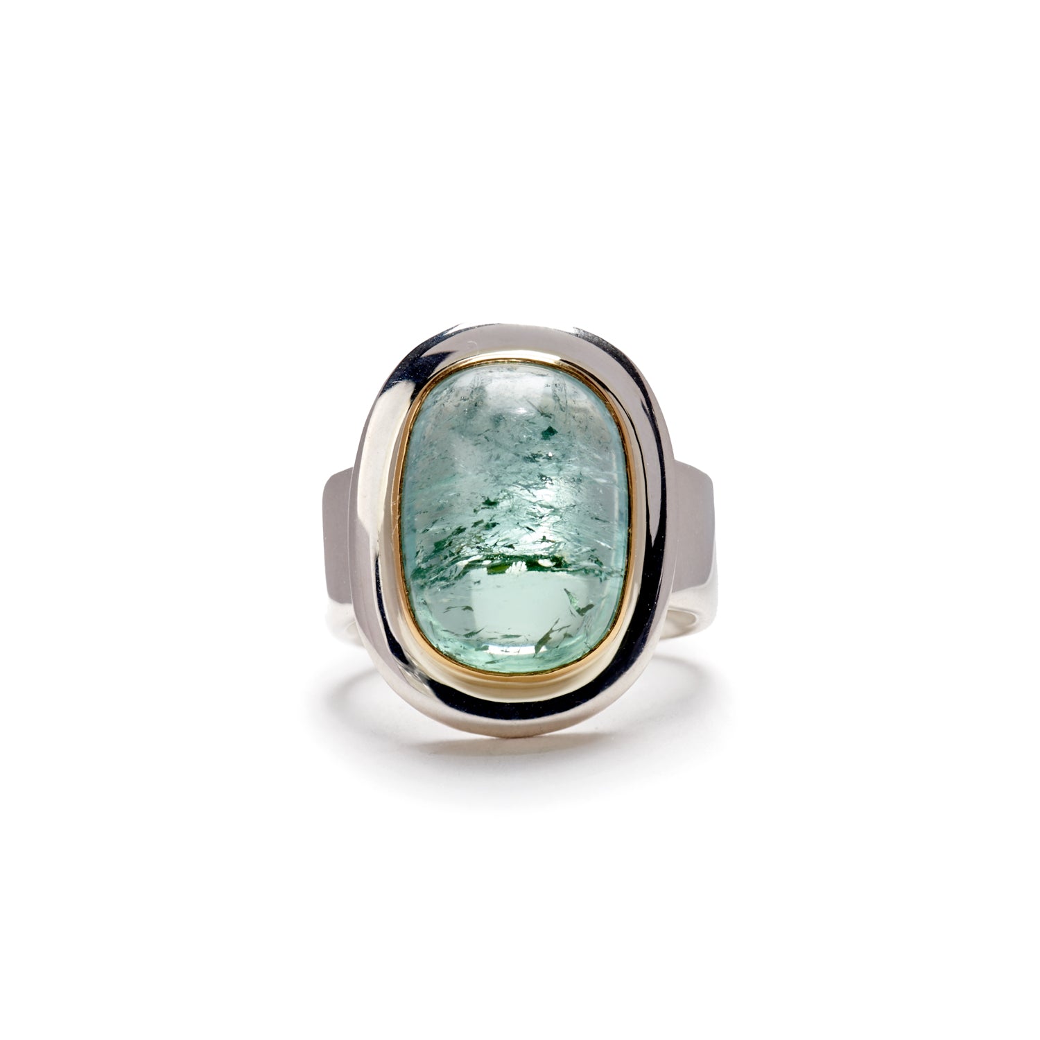 Chromatic Green Tourmaline Ring