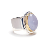 Oval Blue Chalcedony Ring