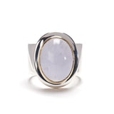 Oval Blue Chalcedony Ring
