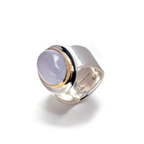 Oval Blue Chalcedony Ring
