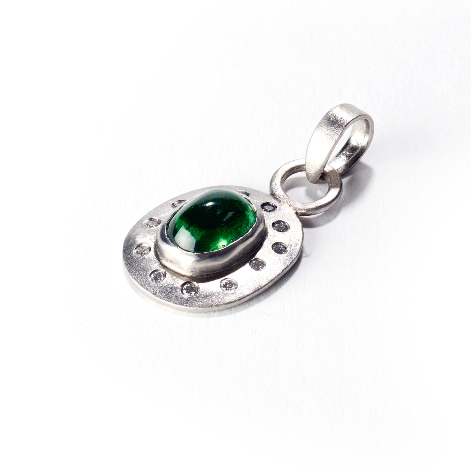 Platinum and Tsavorite Garnet Pendant