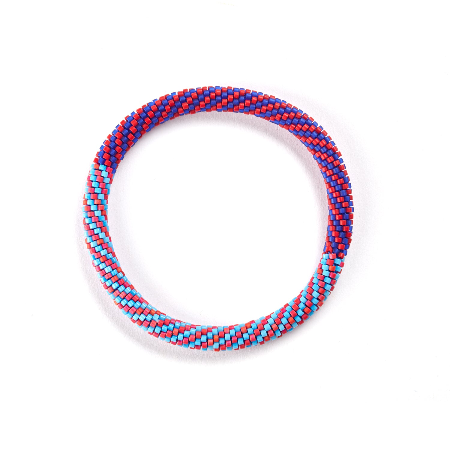 Blue & Raspberry Spiral Bracelet