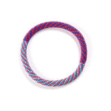 Blue & Raspberry Spiral Bracelet