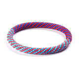 Blue & Raspberry Spiral Bracelet