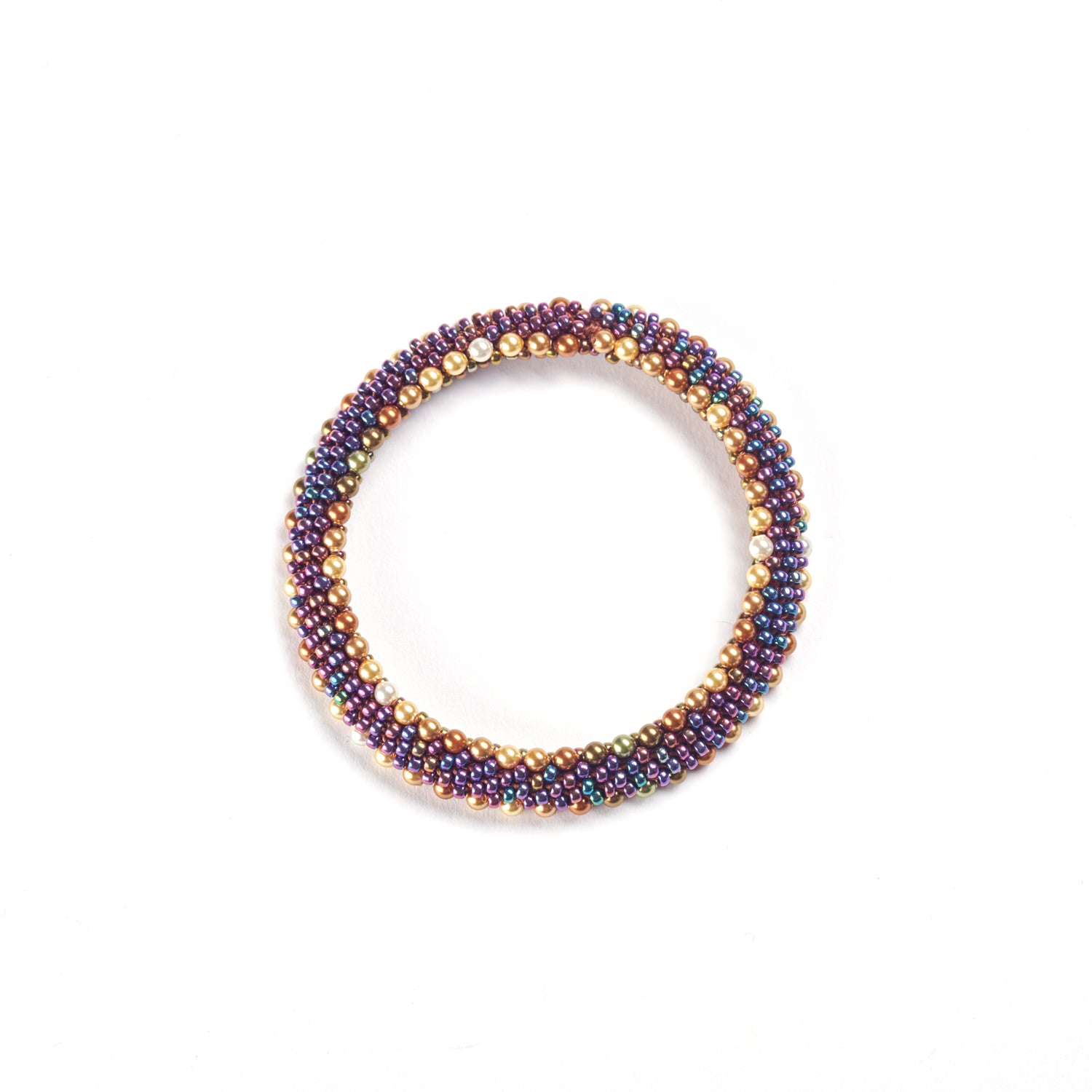 Double Weave With Glass Beads & Pearls