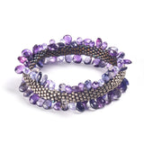 Double Weave Amethyst Ruffle Bracelet