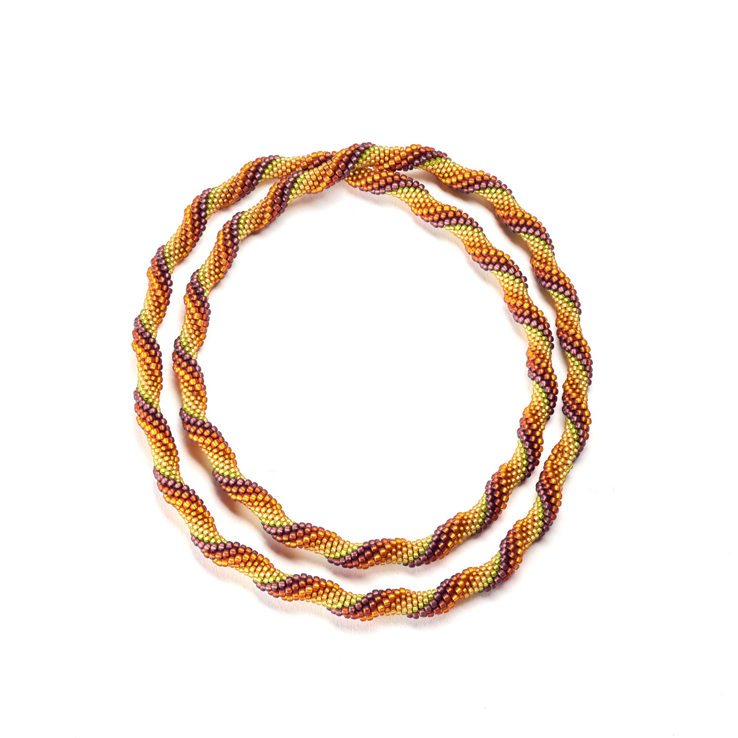 Metallic Fall Spiral Necklace I