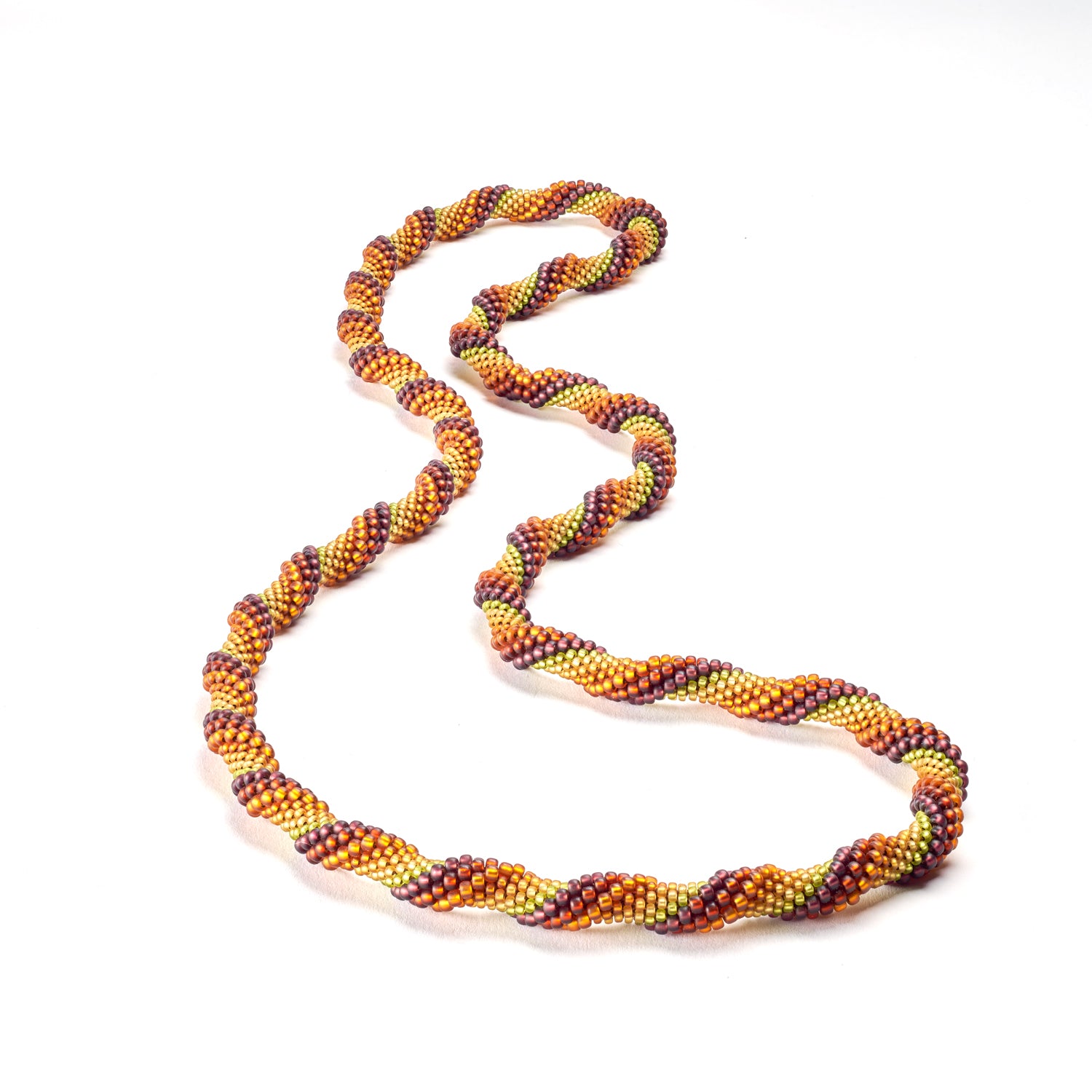 Metallic Fall Spiral Necklace I